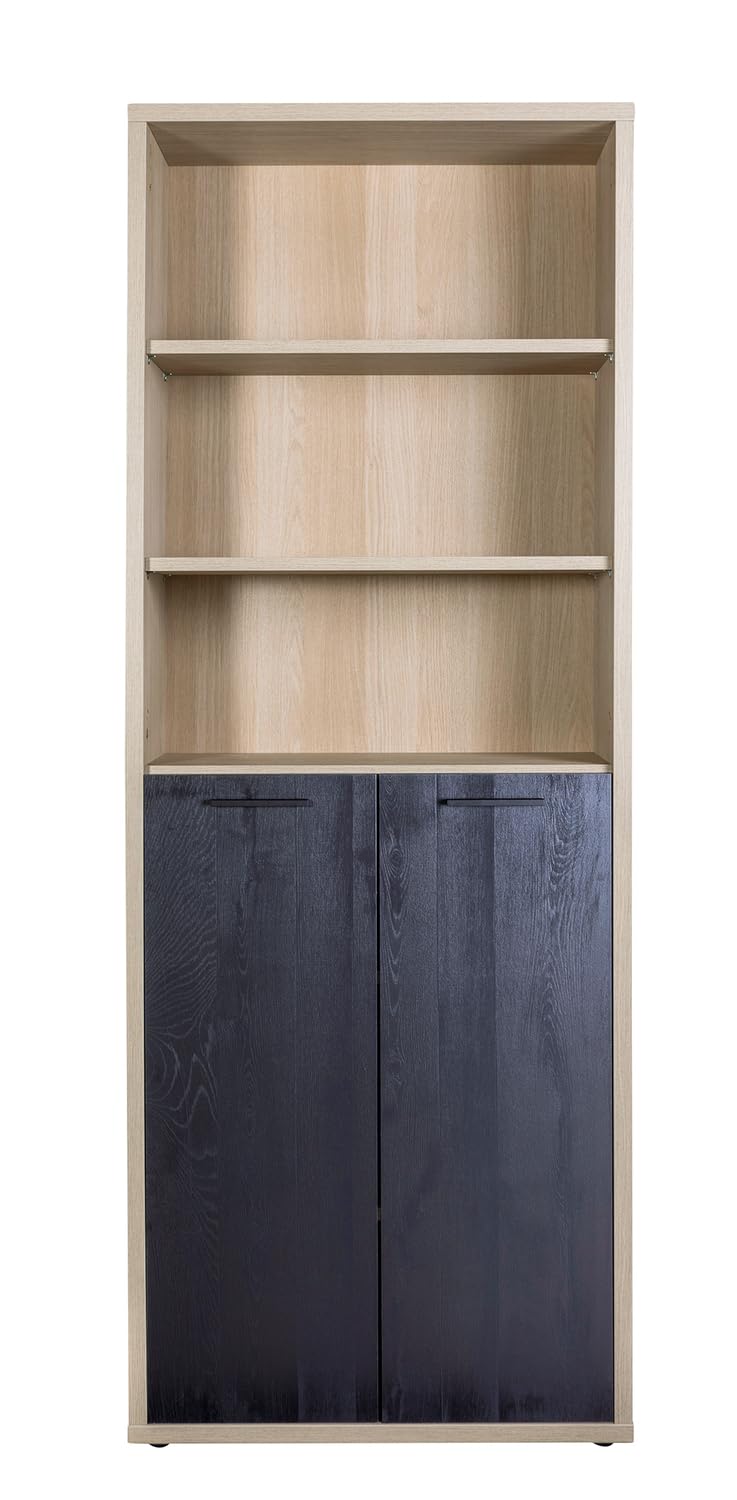 Composad Davinci Libreria 2 Ante 3 Vani Rovere Nero