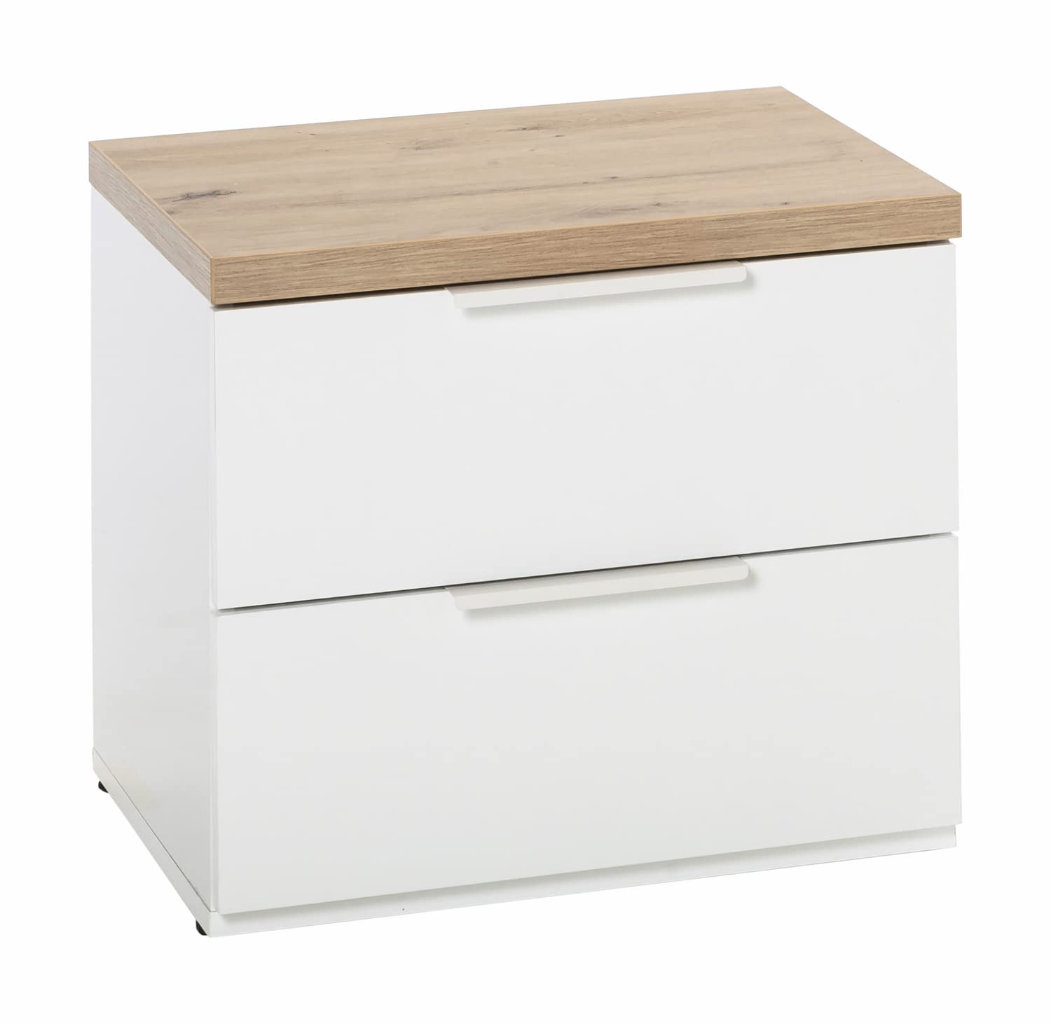 Composad Mundi Bedroom comodino 2 cassetti bianco rovere miele