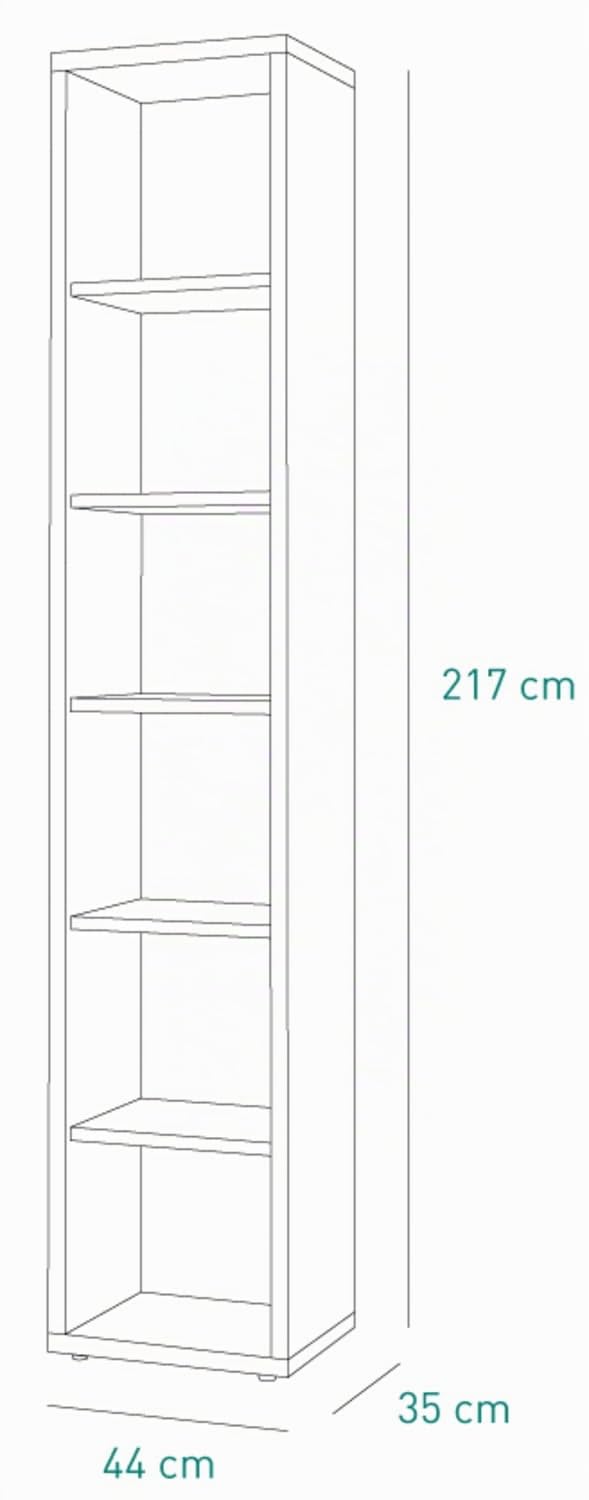 COMPOSAD Disegno Libreria Alta 5 Ripiani Bianco Laccato 44 cm