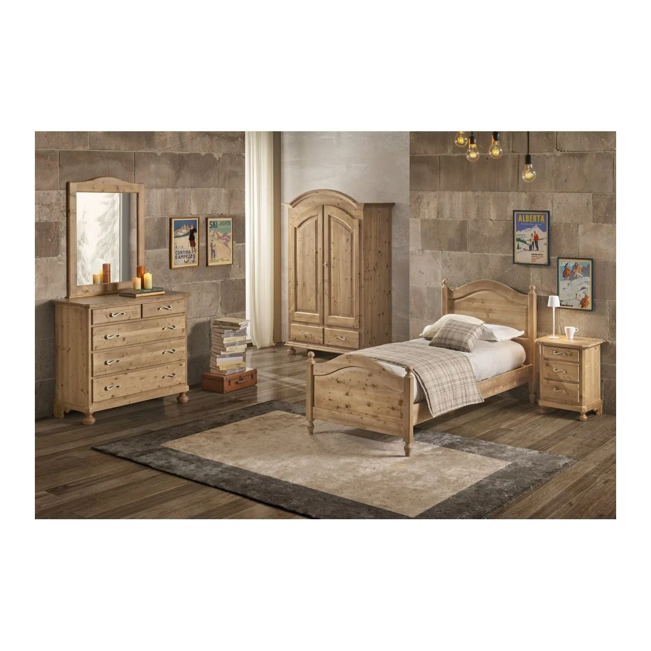 Epocantica Letto Singolo Abete Massello 90x195
