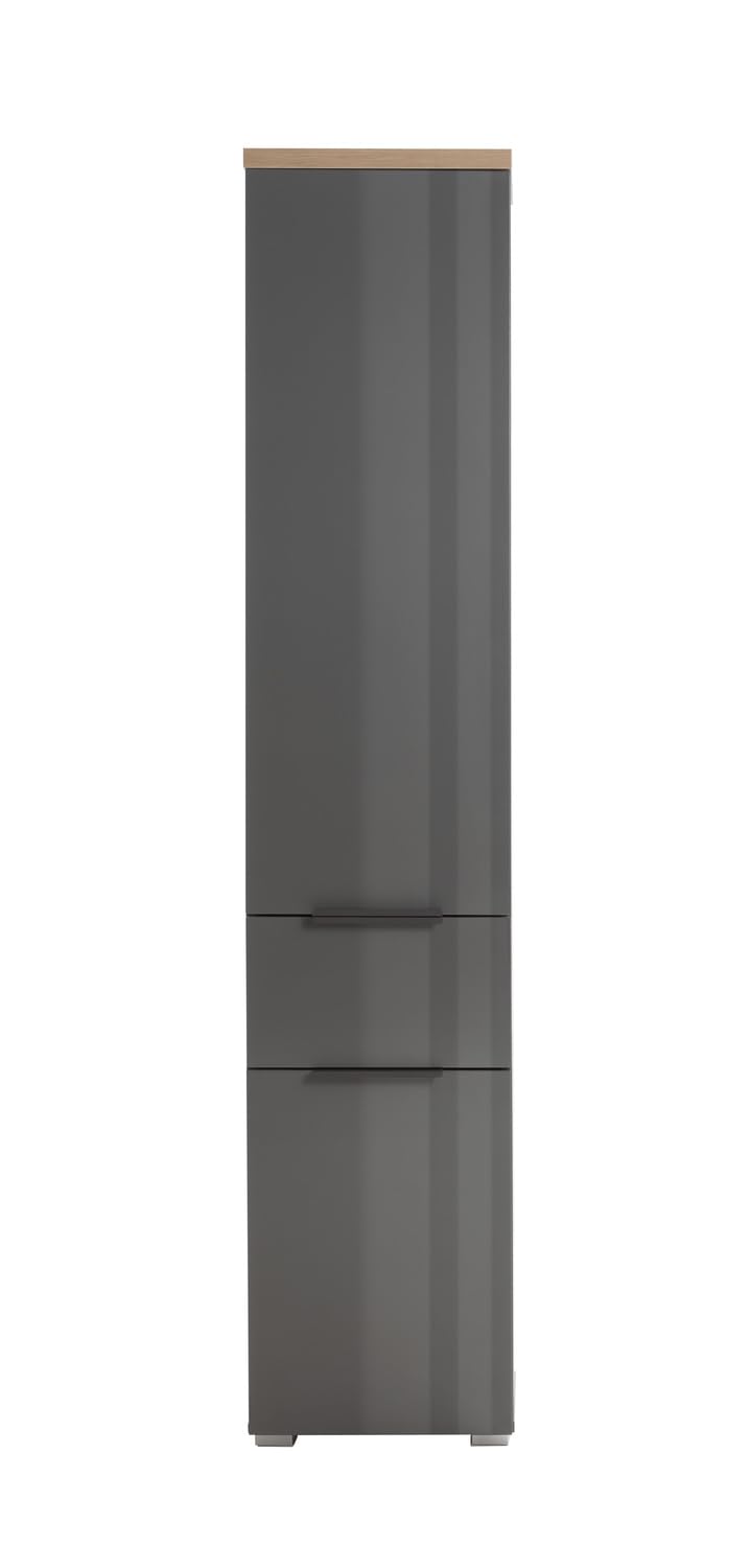 Composad Mundi Colonna Bagno 2 Ante 1 Cassetto Grigio Titanio