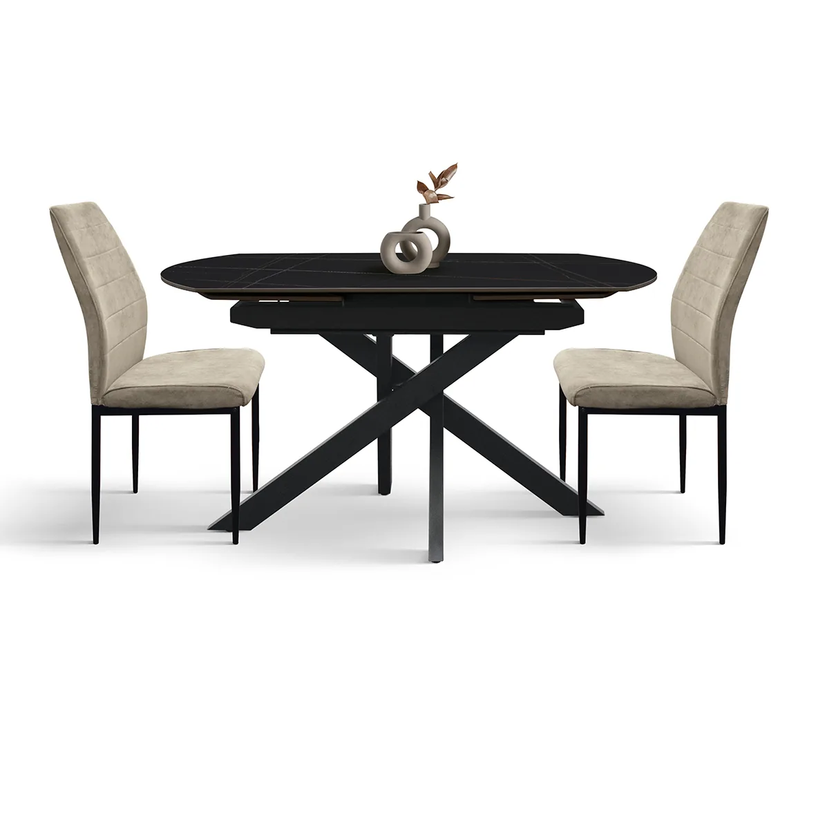 Epocantica Tavolo Ovale Allungabile Ceramica 140-200 Nero