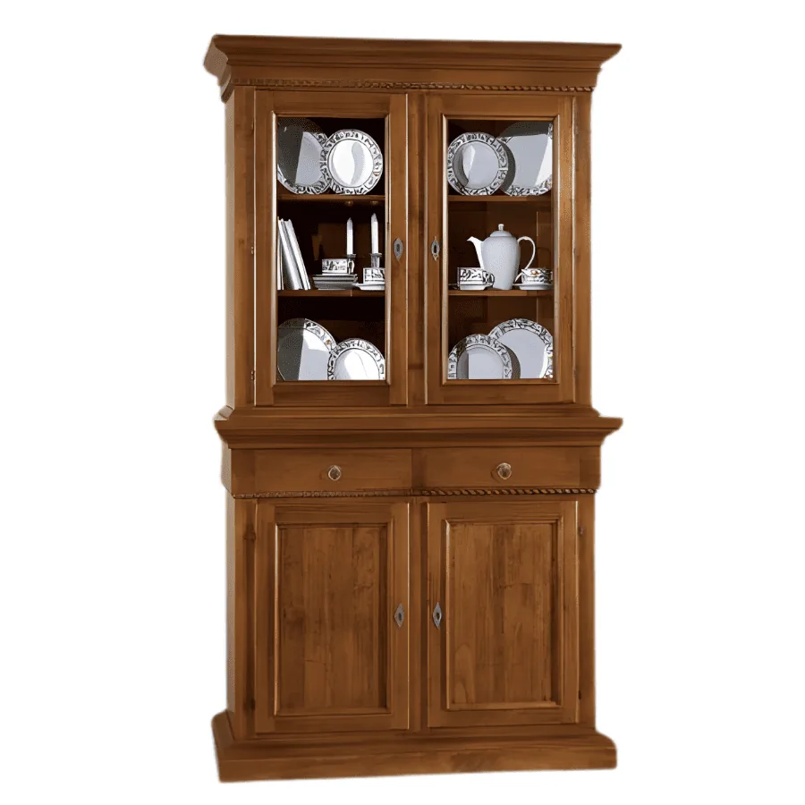 Epocantica 2 porte 2 cassetti base con alzata legno massello