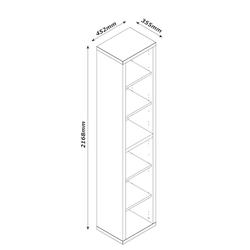 Composad Rilega libreria colonna rovere mielato 6 vani