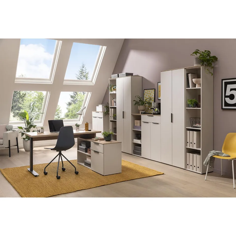 Composad Pronto Ufficio Completo Angolare Rovere Mielato 8 Pezzi