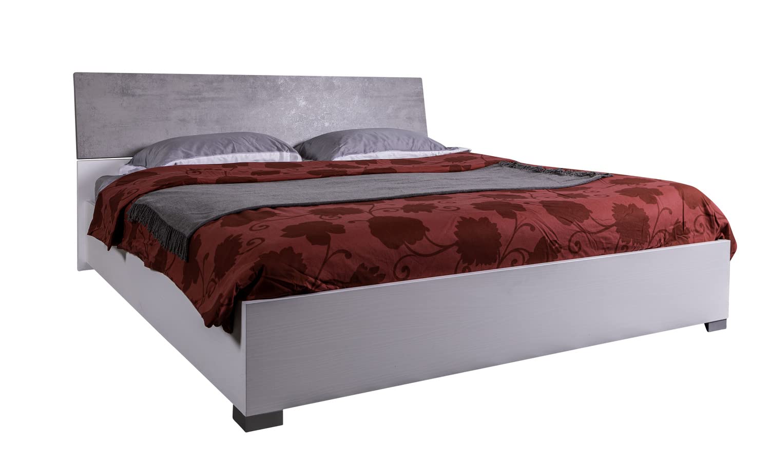 Composad Ador’a 192x92x216 letto matrimoniale 180x200 grigio bianco