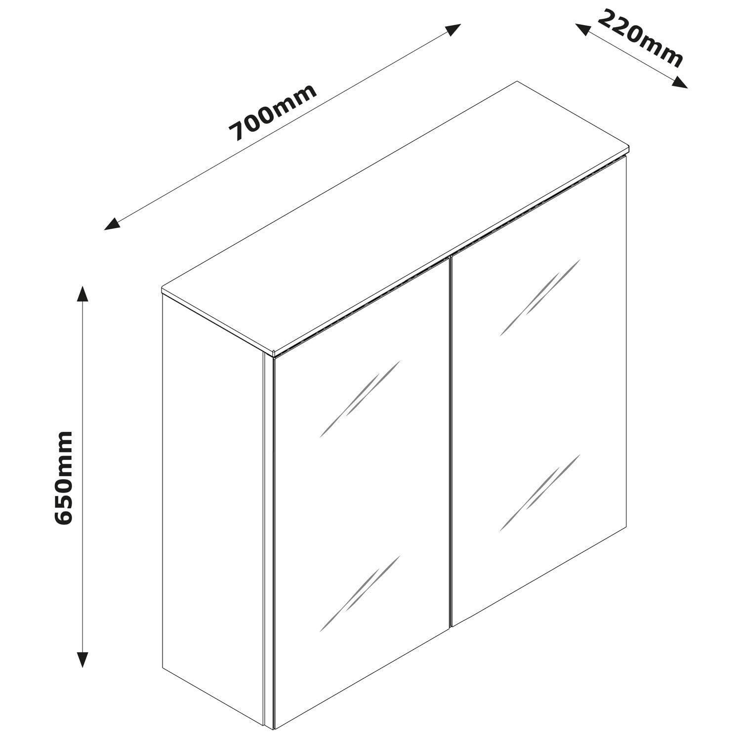 Composad Promessa Specchiera Bagno 2 Ante Specchio