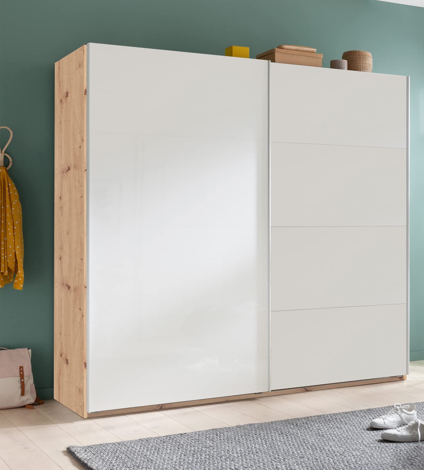 Composad Systema armadio 2 ante scorrevoli 250 cm rovere miele e bianco