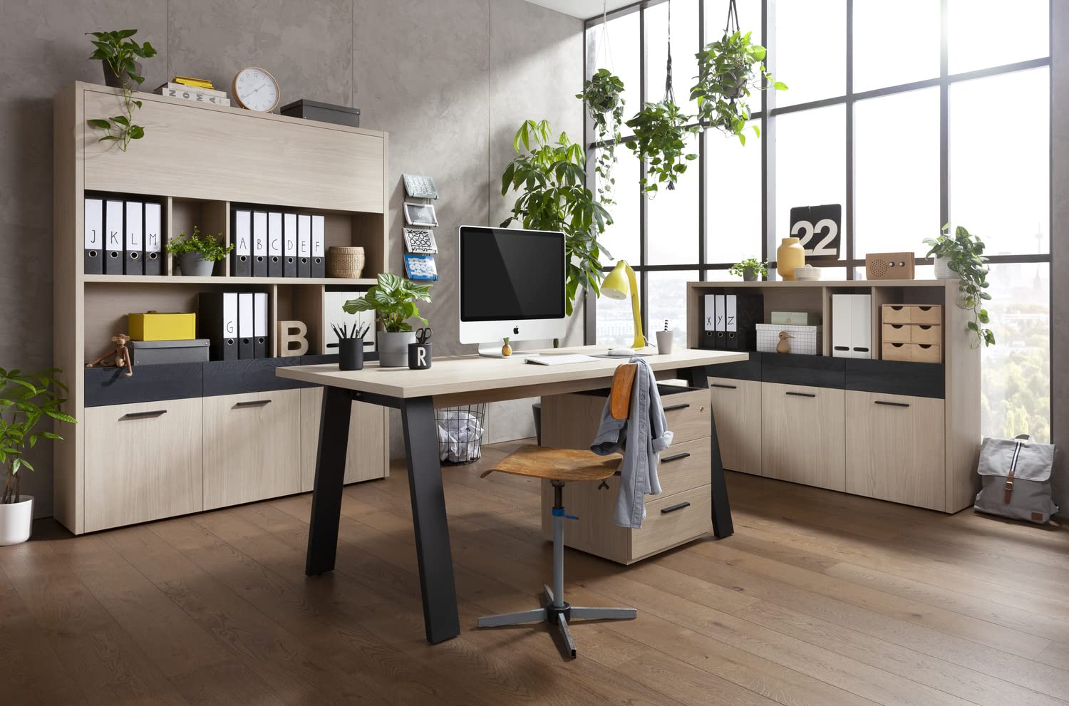 Composad Davinci cassettiera 3 cassetti rovere nero