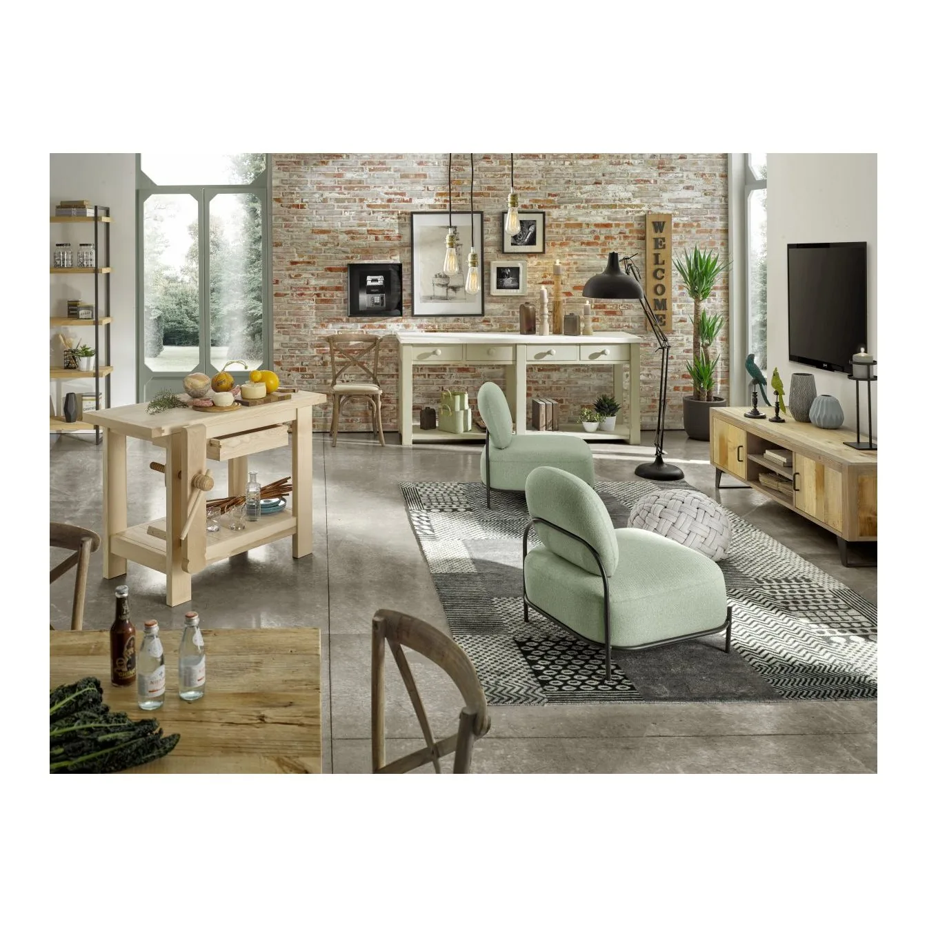 Epocantica Base Porta TV 2 Porte Ontano Beige 160 cm