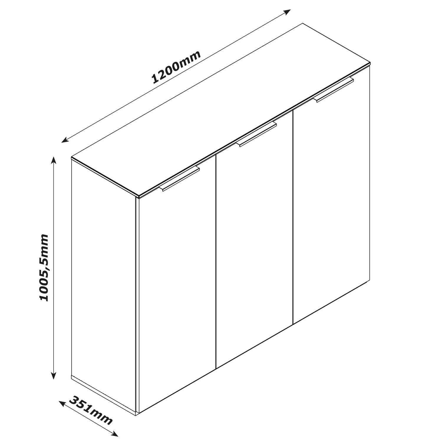 Composad Brina mobile contenitore 3 ante grigio 120 cm