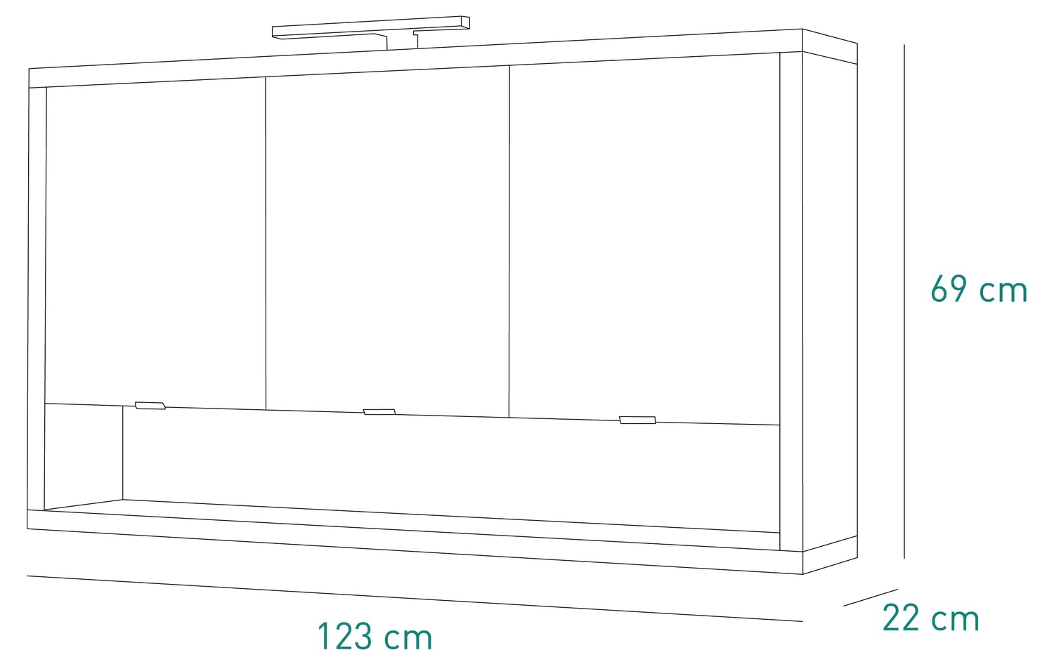 Composad Ladama specchiera bagno 3 ante rovere con luce