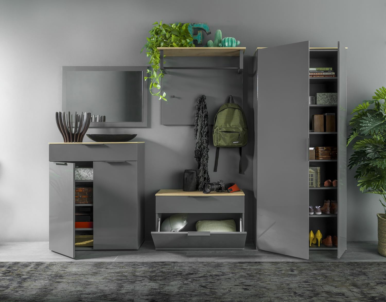COMPOSAD Galaverna mobile ingresso grigio rovere 83 cm
