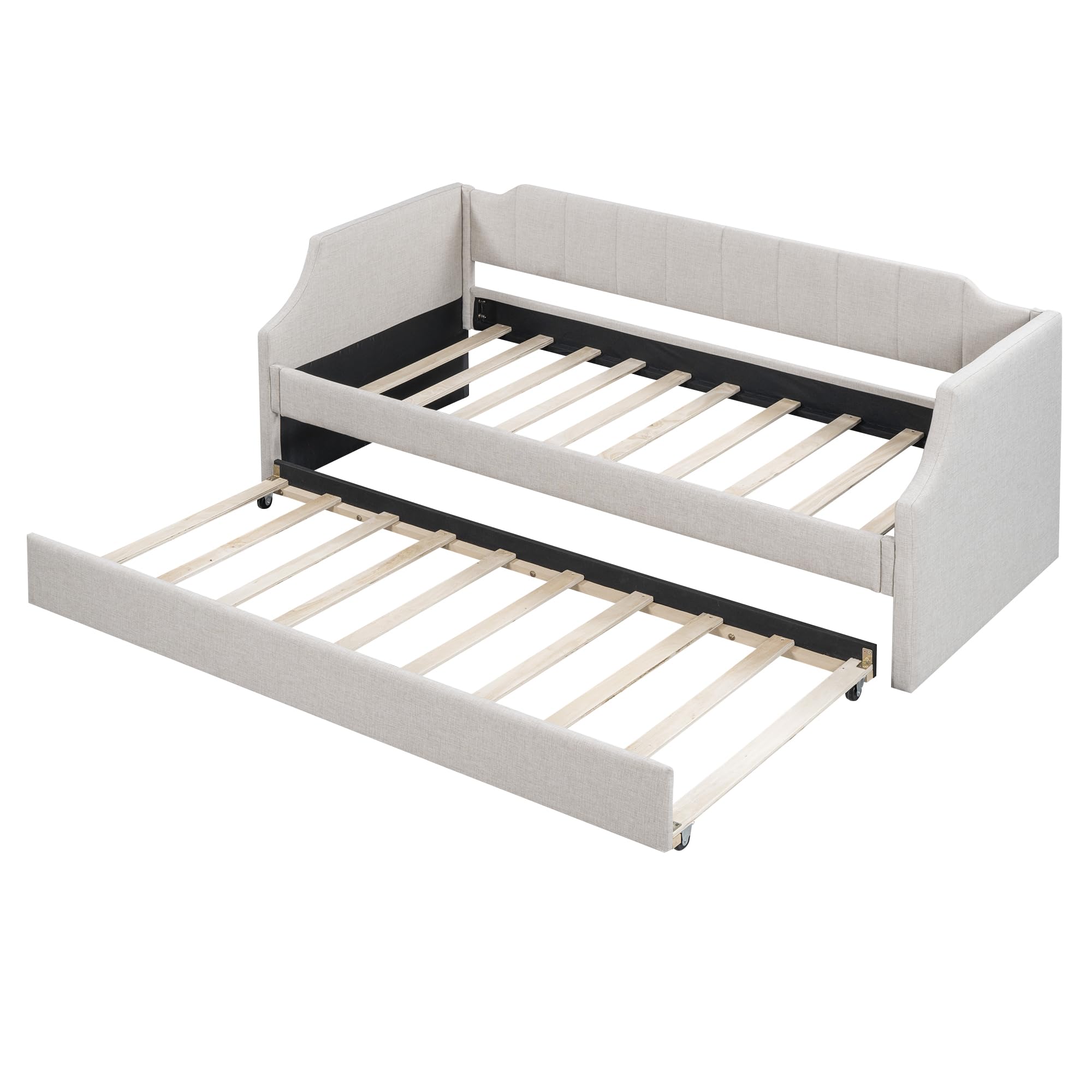 Dolamaní letto imbottito beige 90x200 con letto ospiti