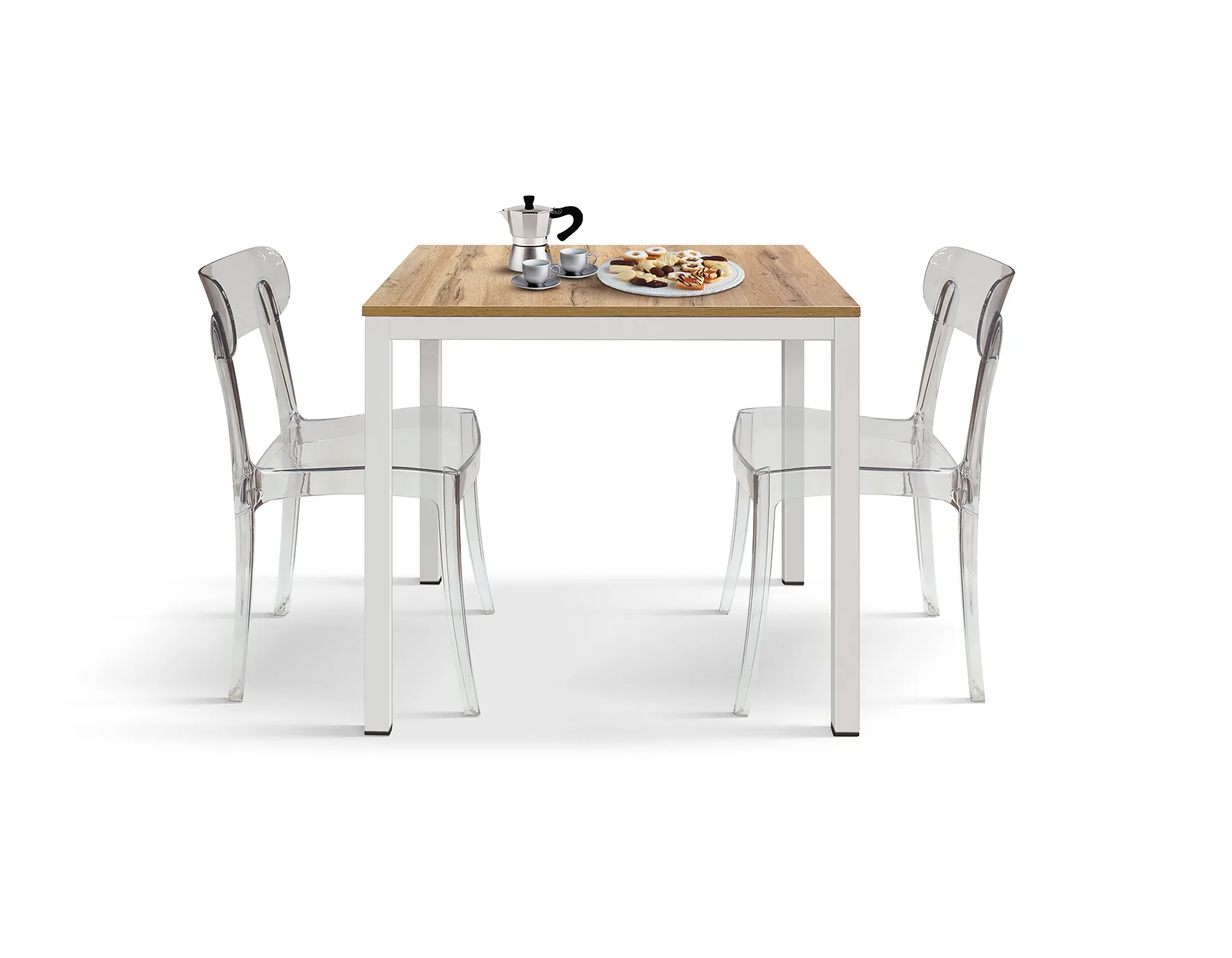 Epocantica 80x80 tavolo fisso bianco frassino 4 posti