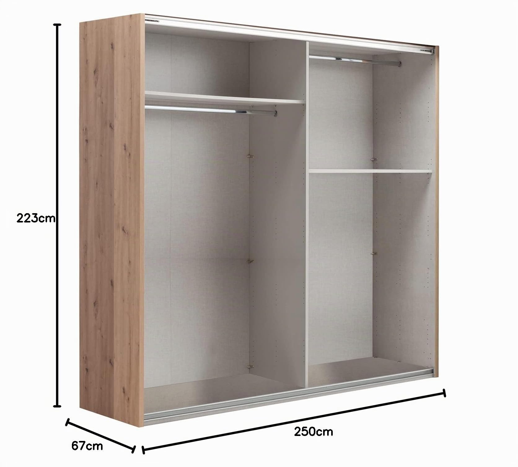Composad Systema Armadio 2 Ante Scorrevoli 250 Rovere Miele Bianco