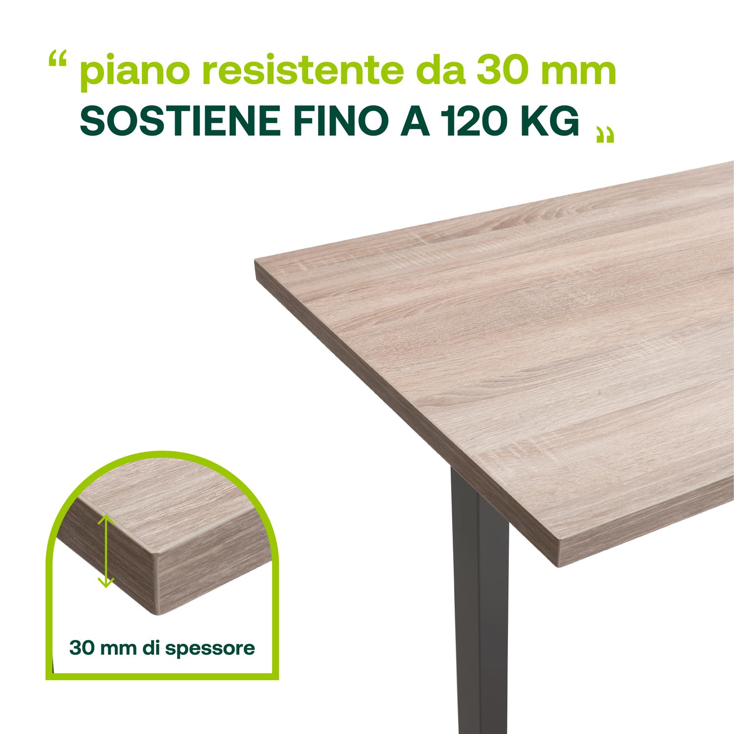 Composad Energia scrivania altezza regolabile 150x69 rovere sonoma grigio