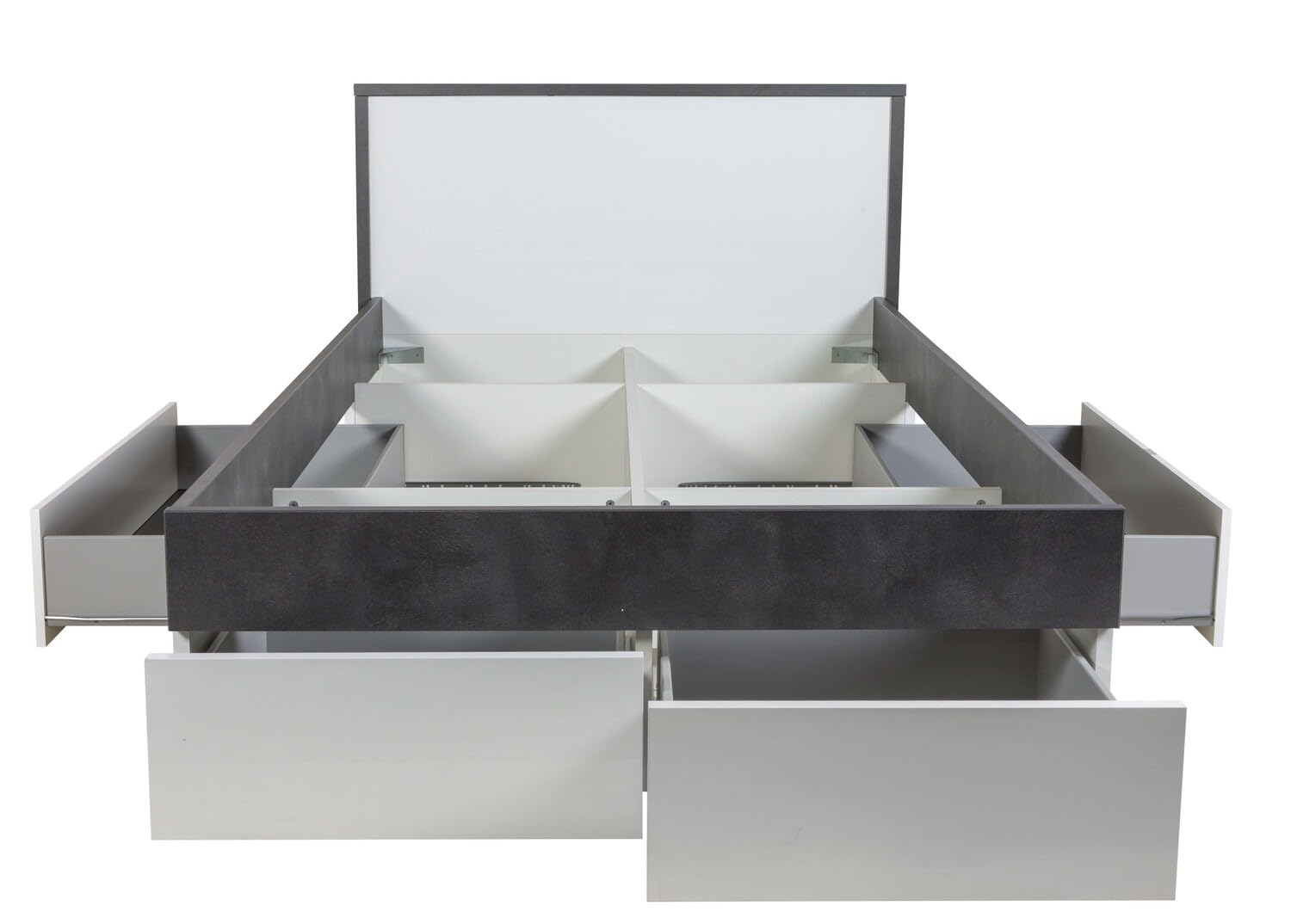 Composad Velata letto 1 piazza e mezza 4 cassetti bianco