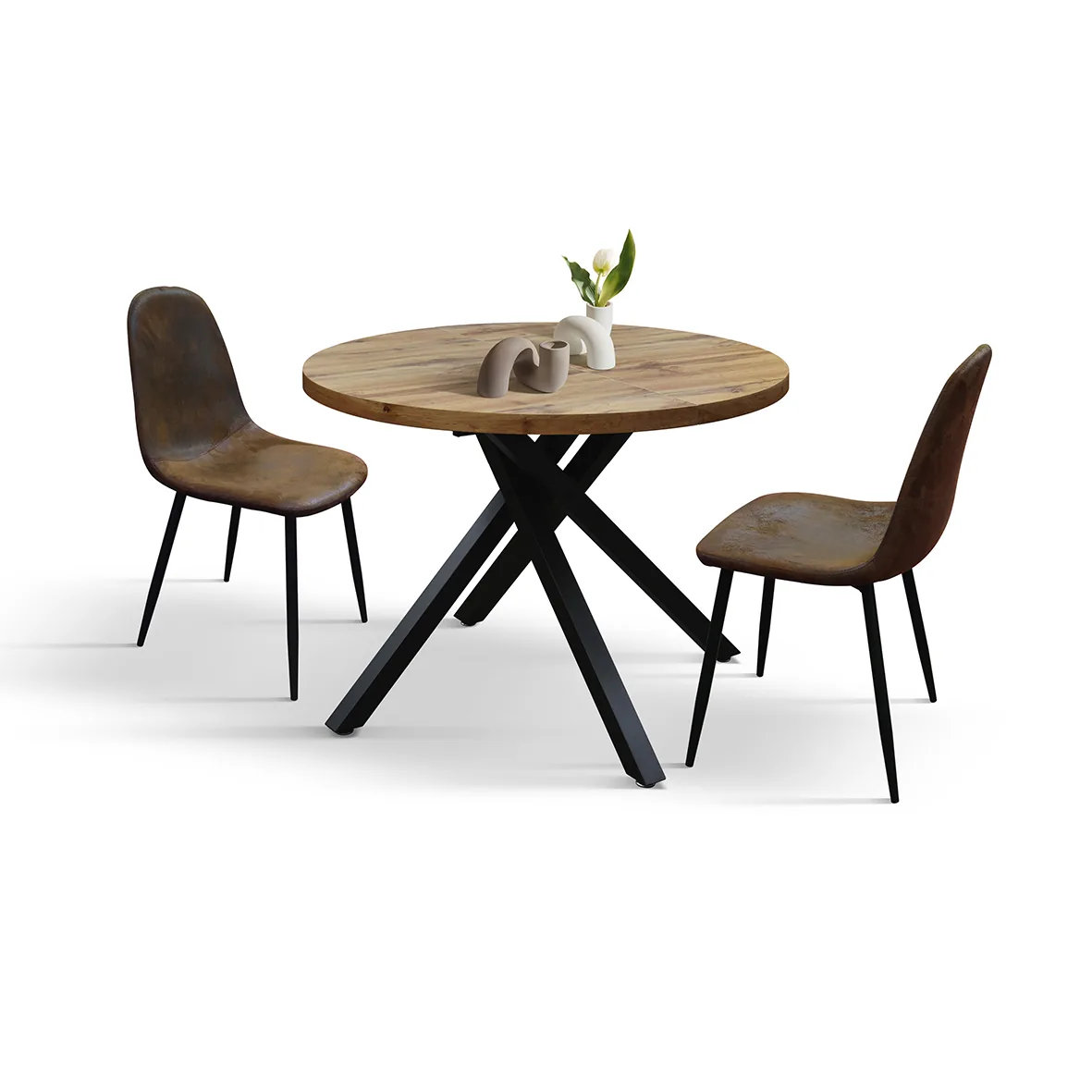 Epocantica Tavolo Rotondo Allungabile Rovere 100-140 cm