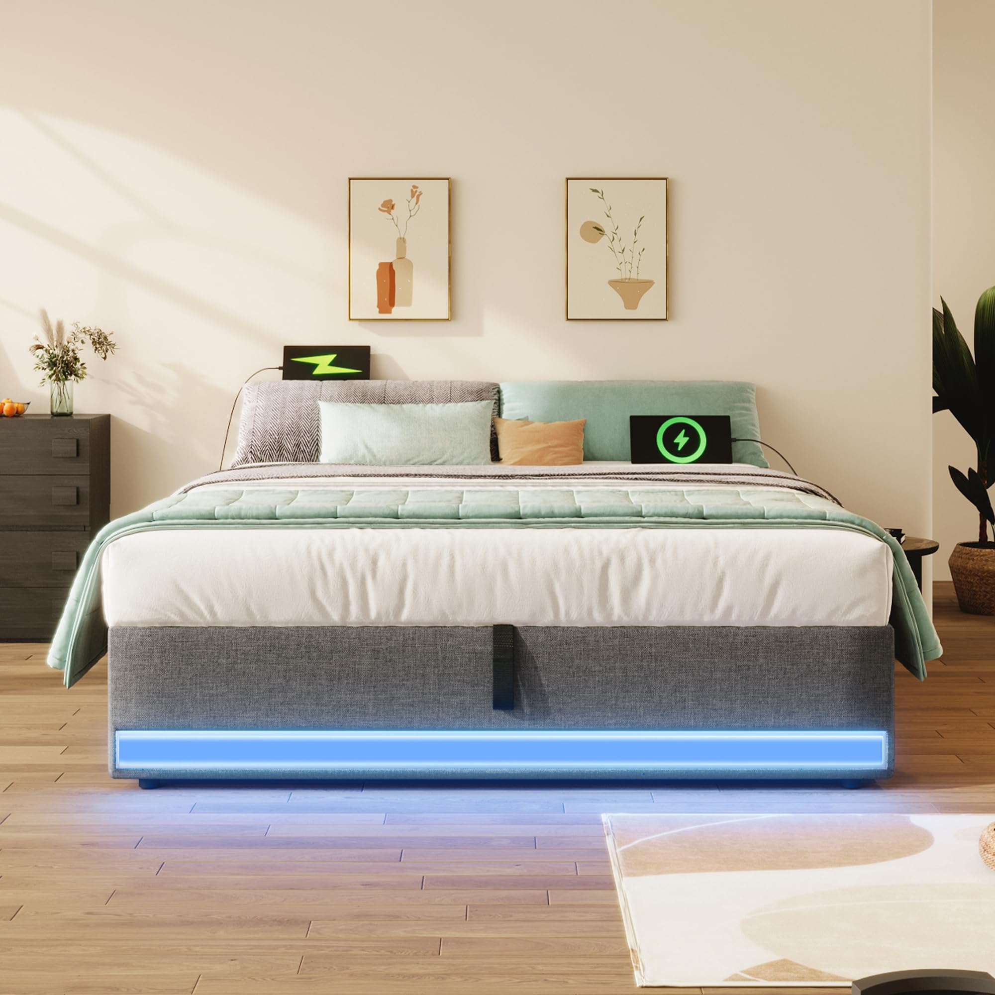Dolamaní Letto contenitore 140x200 grigio senza testiera