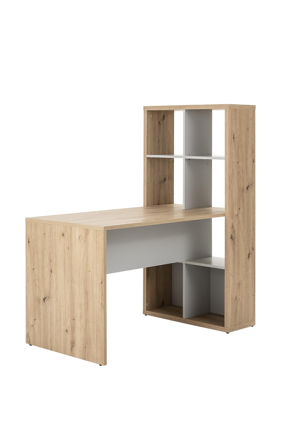 Composad Velata scrivania con libreria rovere miele e grigio