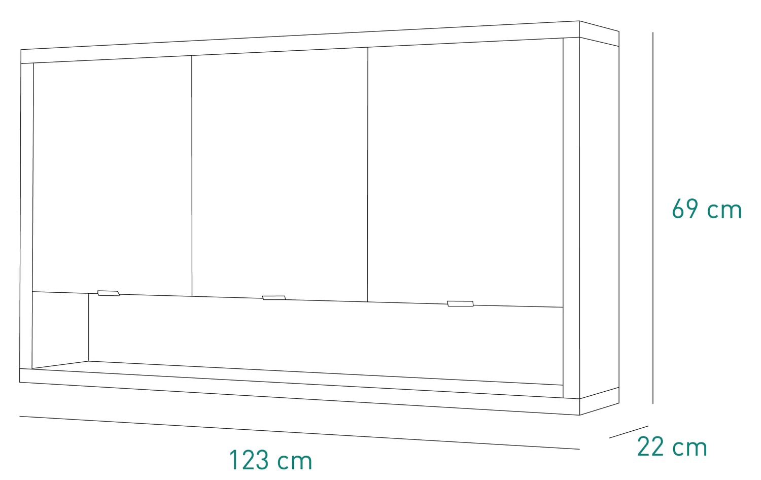 Composad LaDama specchiera bagno 3 ante 123 cm rovere