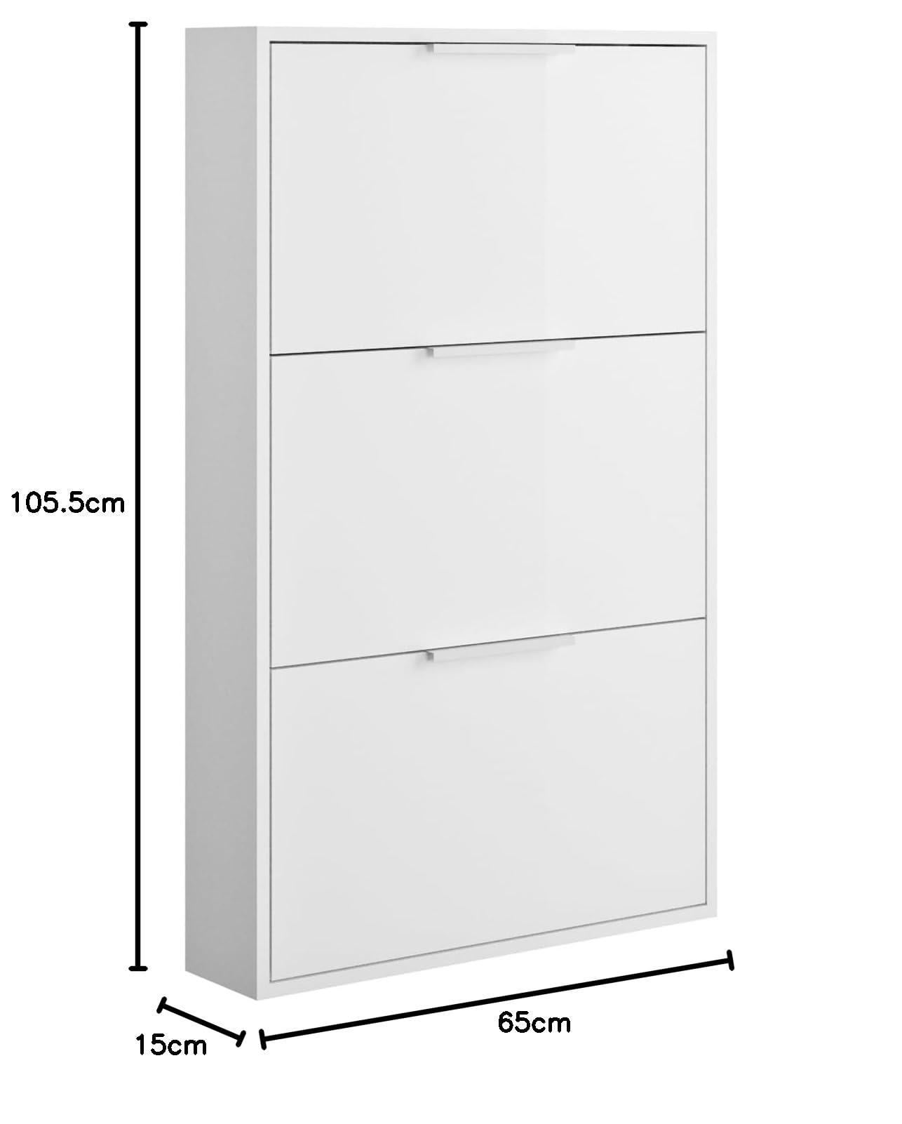 Composad Espresso Scarpiera Slim 3 Ribalte Bianca 65x105 cm