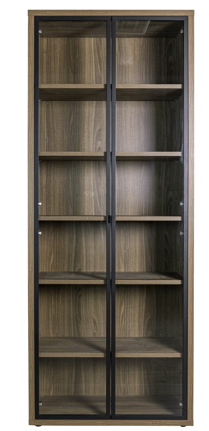 Composad Davinci libreria alta 2 ante vetro noce