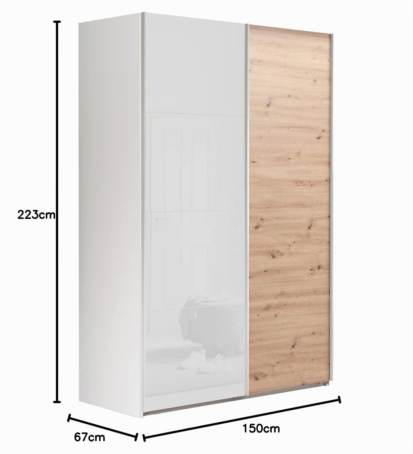 Composad Systema armadio 2 ante scorrevoli 150 cm rovere miele bianco