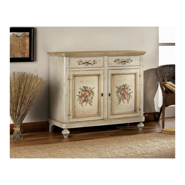 EPOCANTICA Credenza Arte Povera 2 Porte 2 Cassetti Avorio