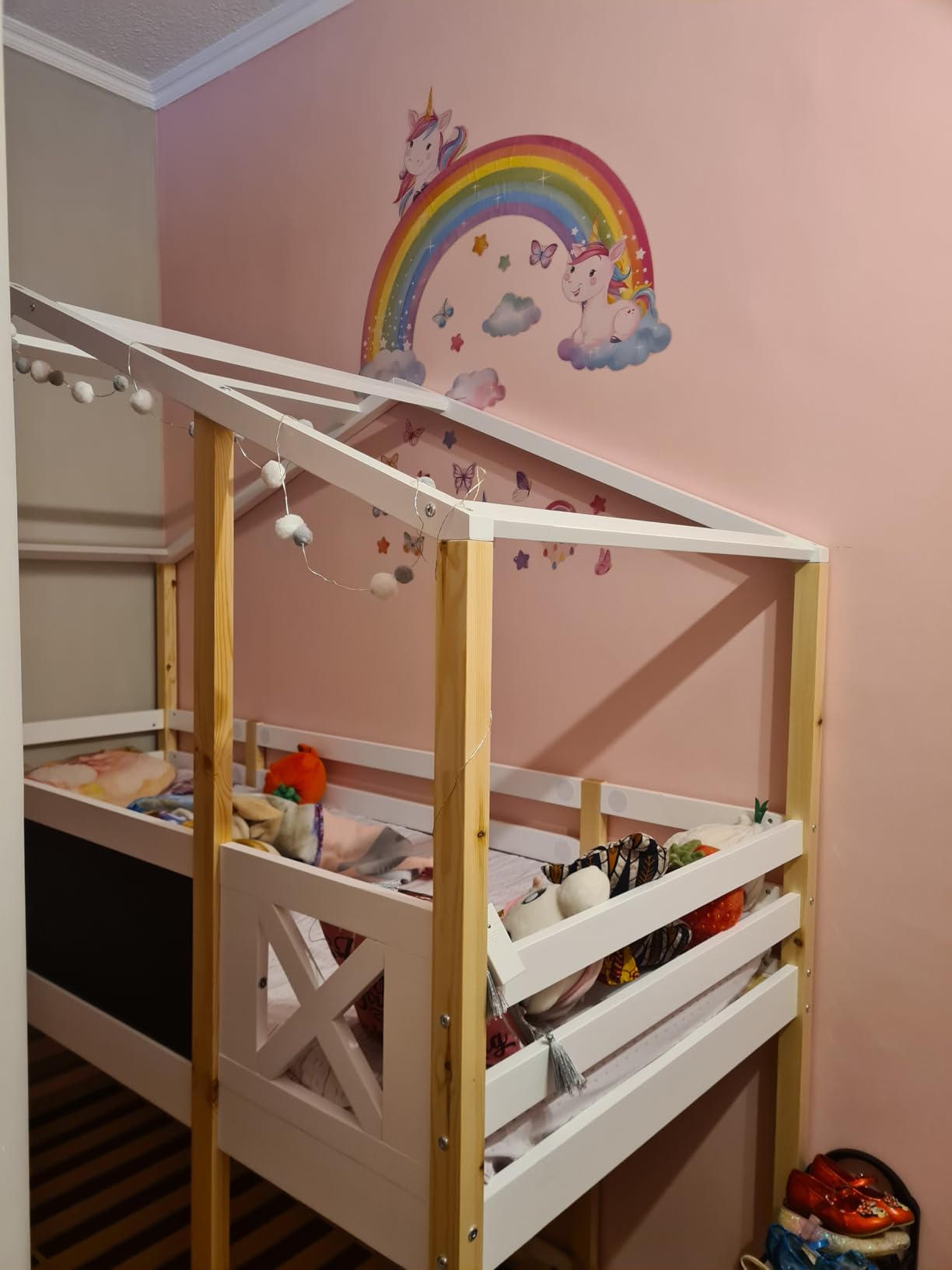 Dolamani letto a castello casetta 90x200 con scaletta in pino