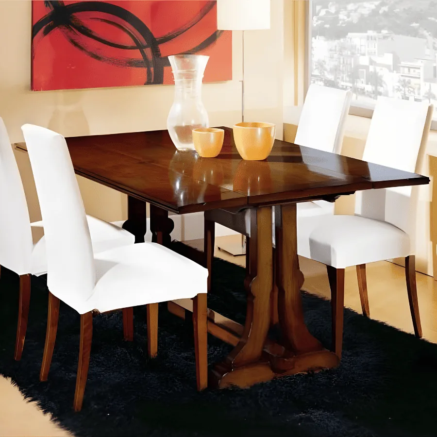 Epocantica Tavolo Consolle Noce Bassano 160x55/110 cm 6 posti