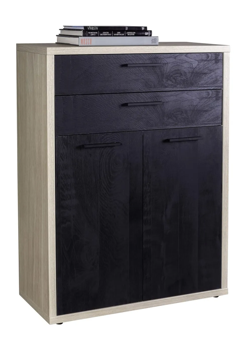 Composad Davinci 2 ante 2 cassetti mobile rovere nero 81,6 cm