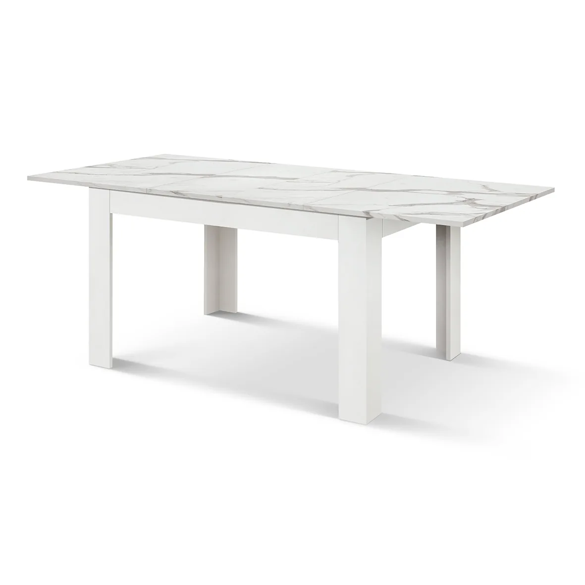 Epocantica Tavolo Allungabile Effetto Marmo Bianco 140-220 cm
