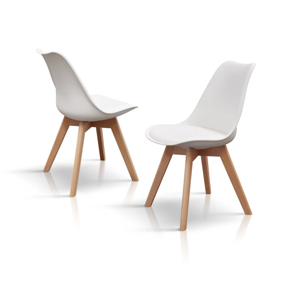 Epocantica set 4 sedie polipropilene legno naturale