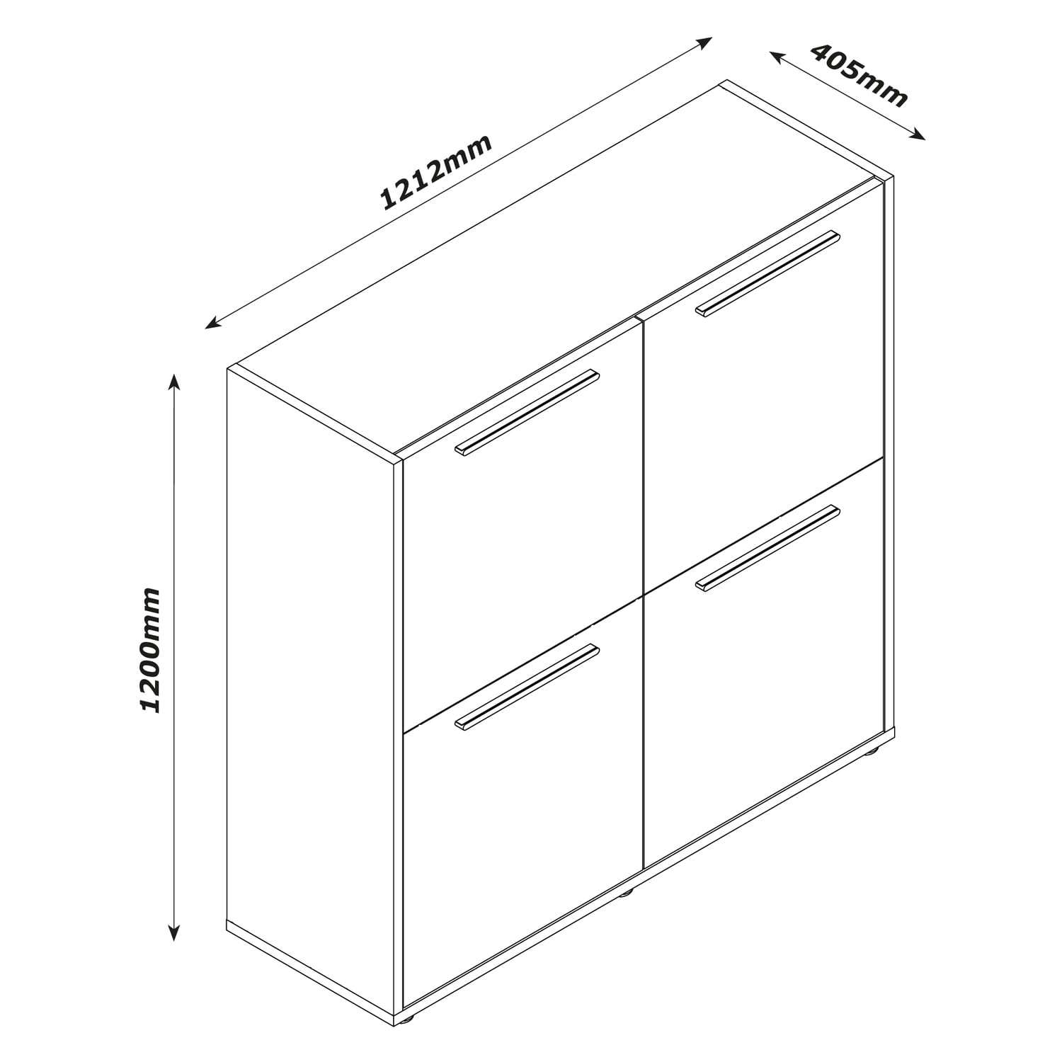 Composad Riserva mobile 4 ante rovere mielato titanio 121 cm