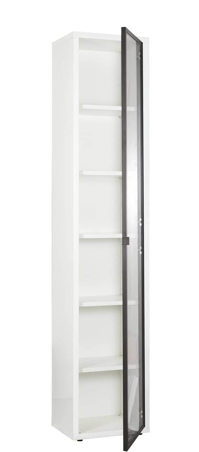 Composad Disegno libreria alta vetro 44x217 bianco