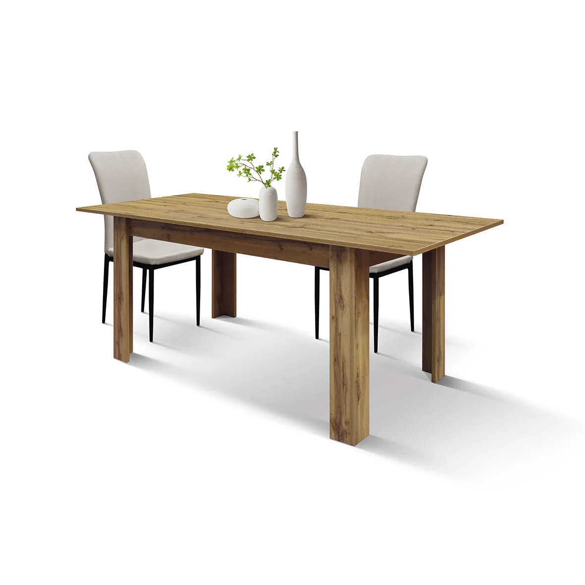 EPOCANTICA Tavolo Allungabile Rovere Gambe Squadrate 120-140 cm