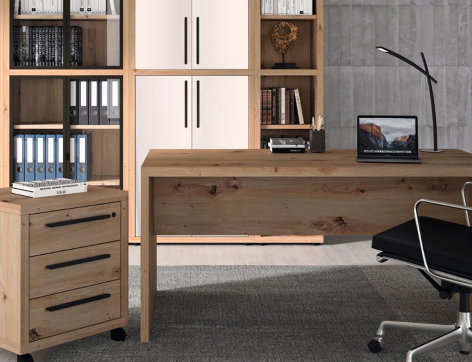 Composad Disegno scrivania ufficio 138 cm noce brera
