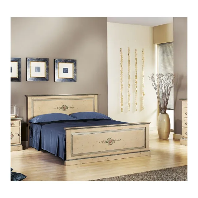 Epocantica decorato letto matrimoniale avorio antico 160x195