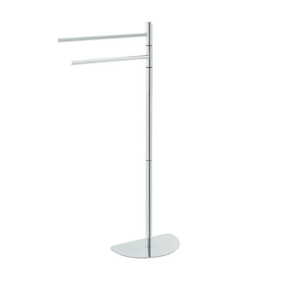 Iperbriko Portasciugamani Due Bracci Acciaio Cromato 26x16x81 cm