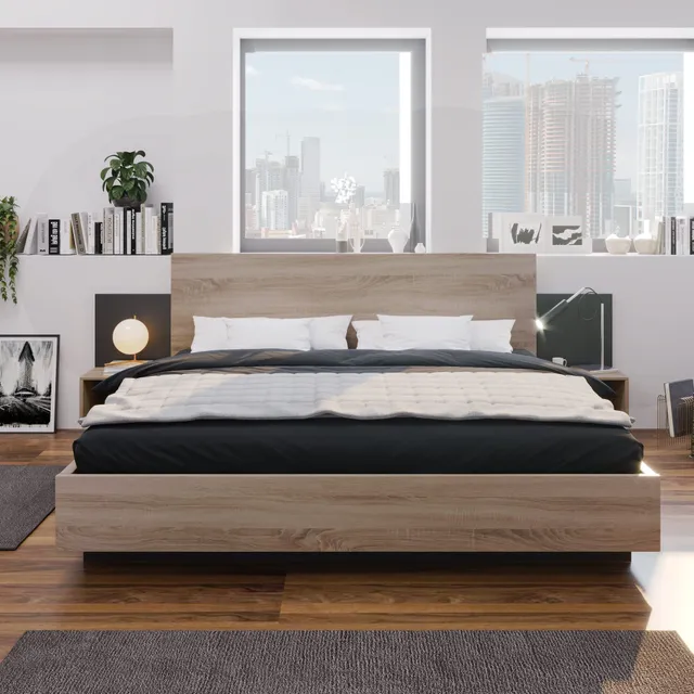 Dolamaní Letto matrimoniale legno 140x200 con comodini