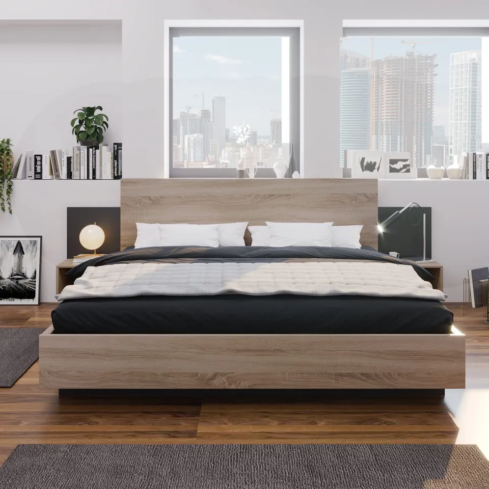 Dolamaní Letto matrimoniale legno 140x200 con comodini