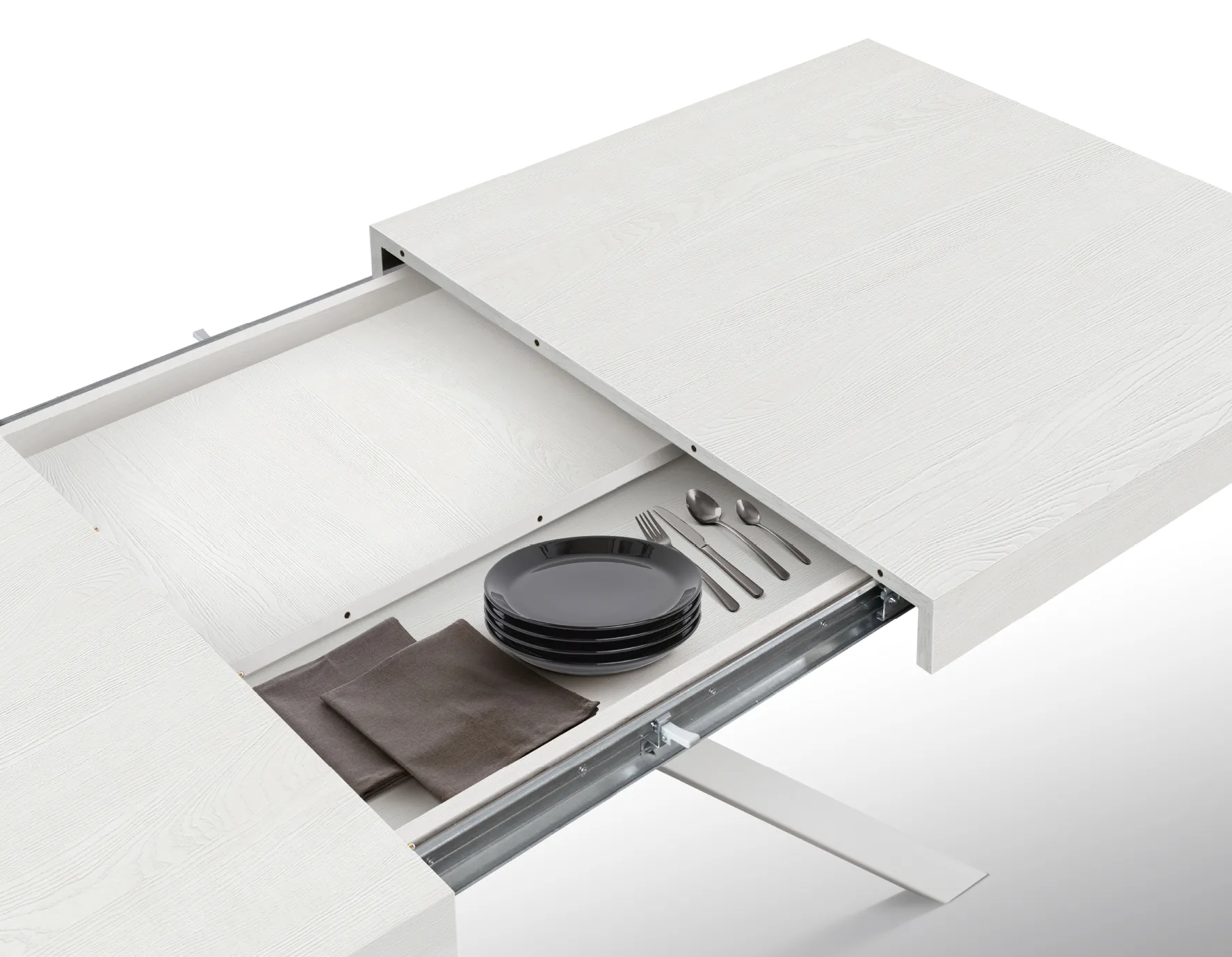 EPOCANTICA Eva Tavolo Allungabile Bianco 95-145 cm Metallo