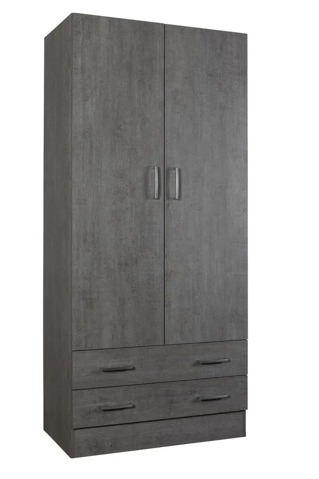 Composad Facile Armadio 2 Ante 2 Cassetti Grigio Cemento