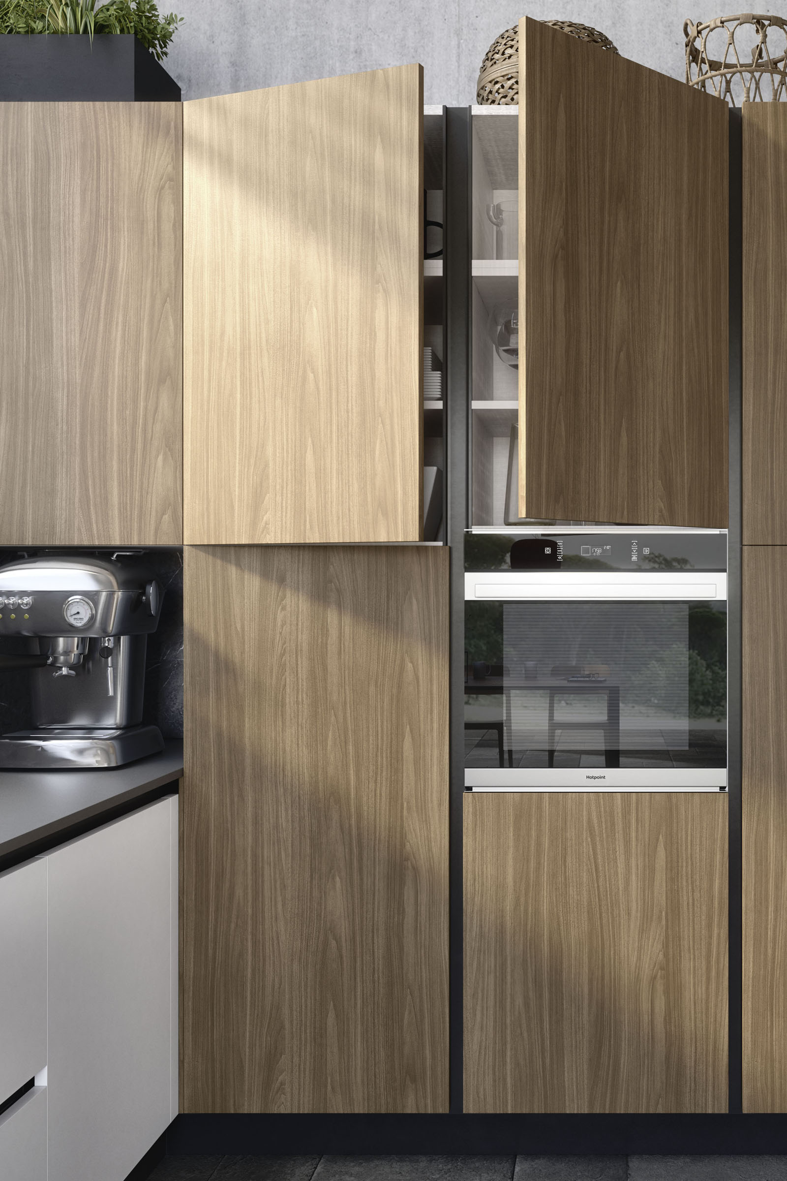 S75 SUPREME Ingrid cucina noce bianco opaco