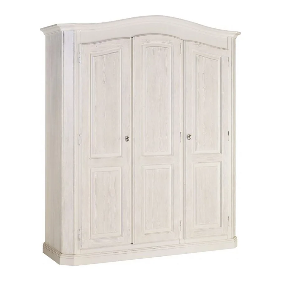Epocantica Armadio 3 Porte Abete Laccato Bianco 181x217