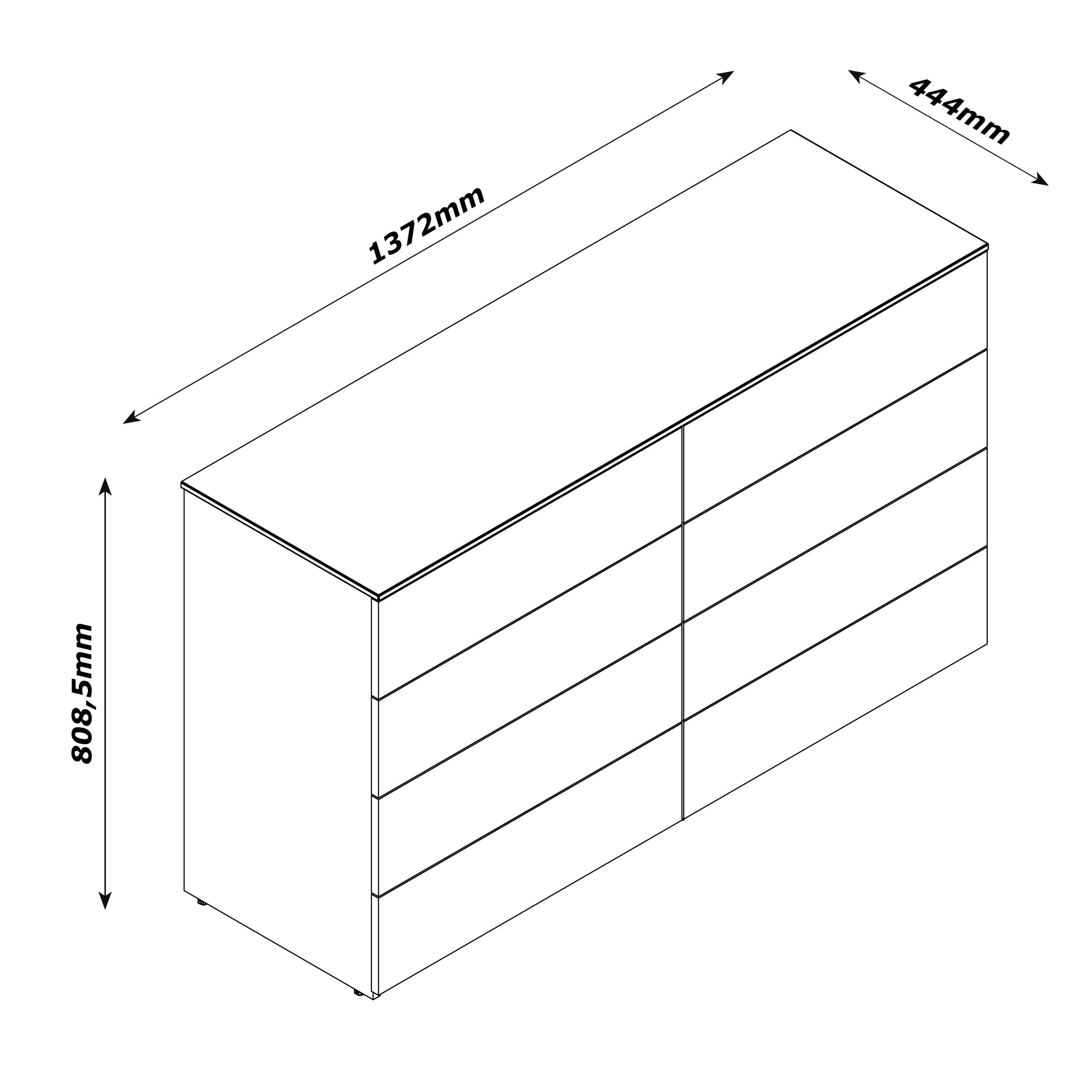 Composad Favorita Cassettiera Doppia 8 Cassetti Rovere