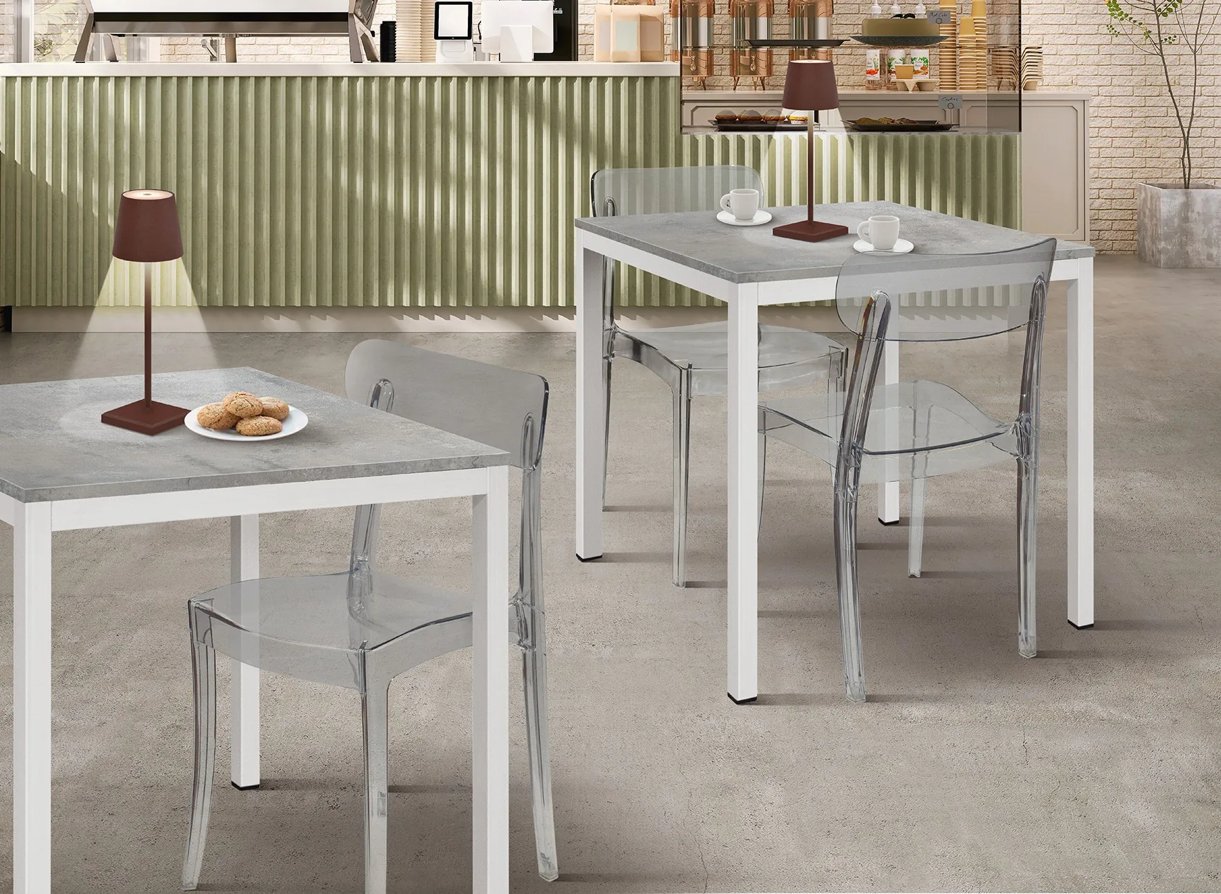 Epocantica 80x80 tavolo fisso bianco frassino 4 posti