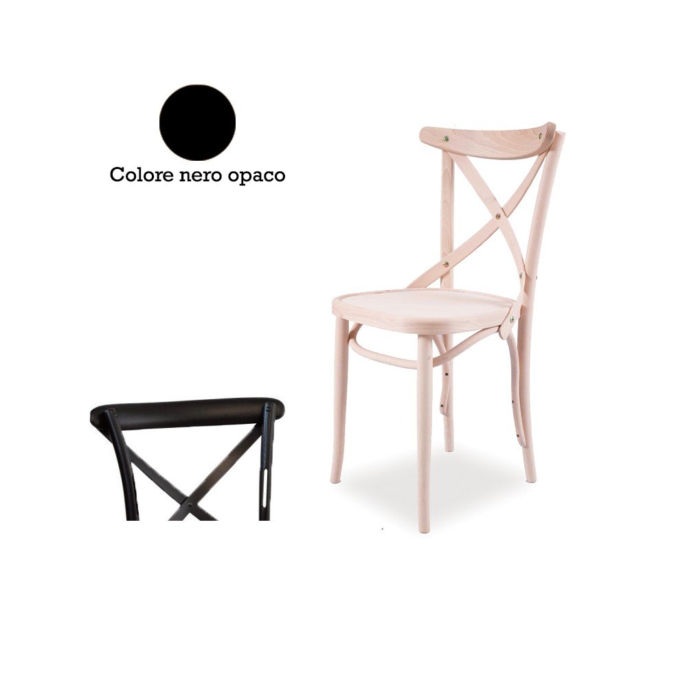 Iperbriko sedia legno faggio curvato nero opaco 51x51 cm